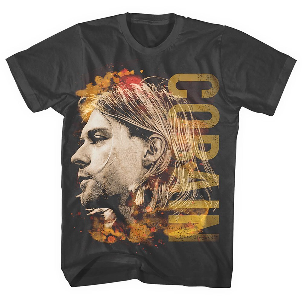 Kurt Cobain - Coloured Side View Tshirt Homme - Noir